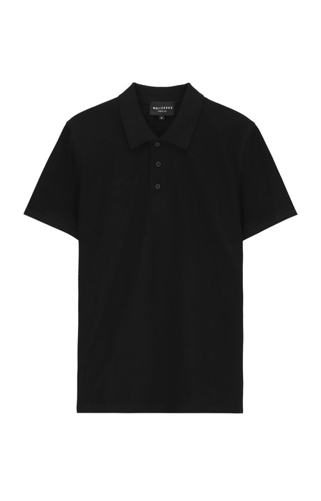 Tricou polo barbat WOLCZANKA, bumbac mercerizat, negru, maneci scurte