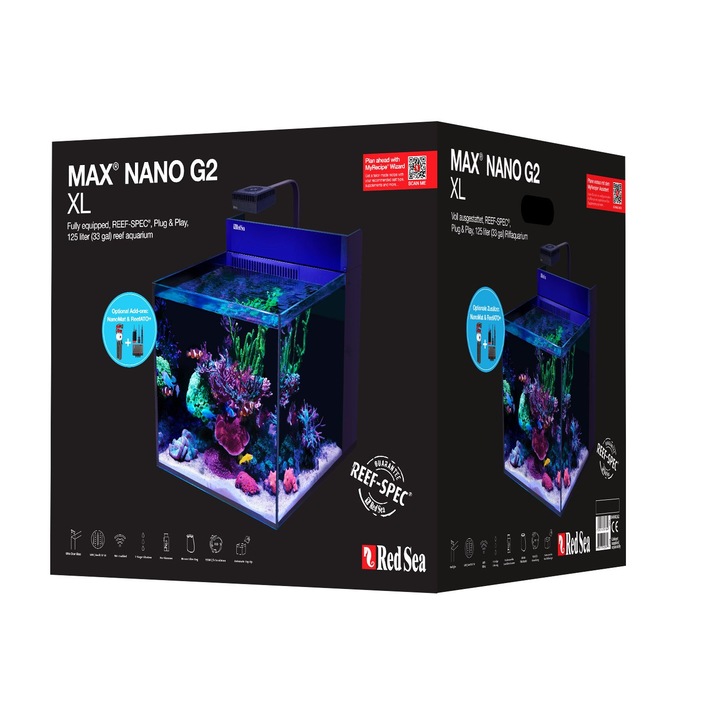 Acvariu, Red Sea Max Nano G2 XL, 125L, 50x60x50cm, cu iluminare LED 50