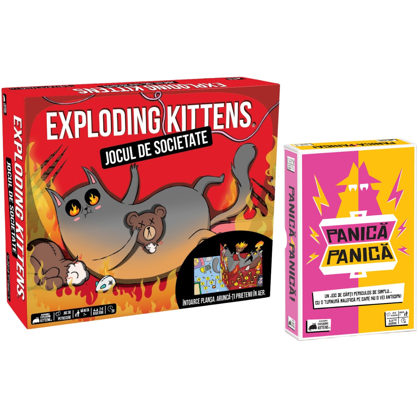 Pachet 2 jocuri - Exploding Kittens si Exploding Kittens: Panica Panica