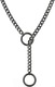 Colier cu lant ajustabil, din inox, pentru femei, negru