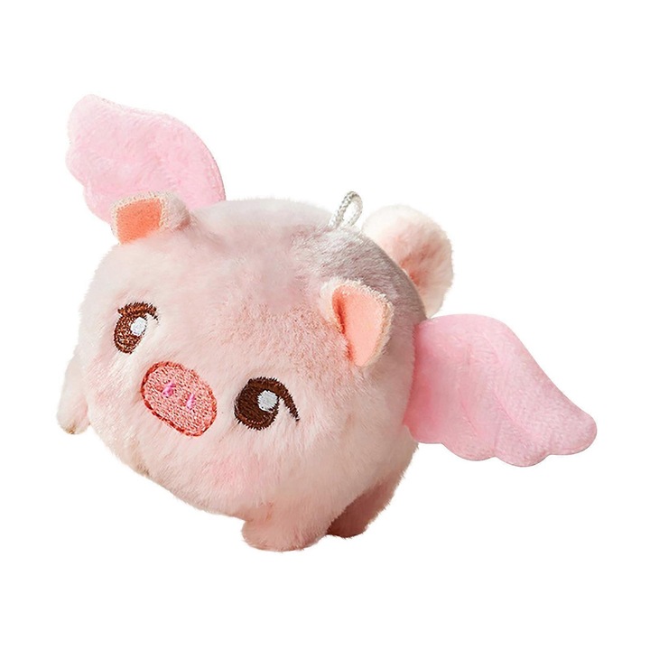 Plüssjáték, Repülő malac, 12x7cm, sokszínű