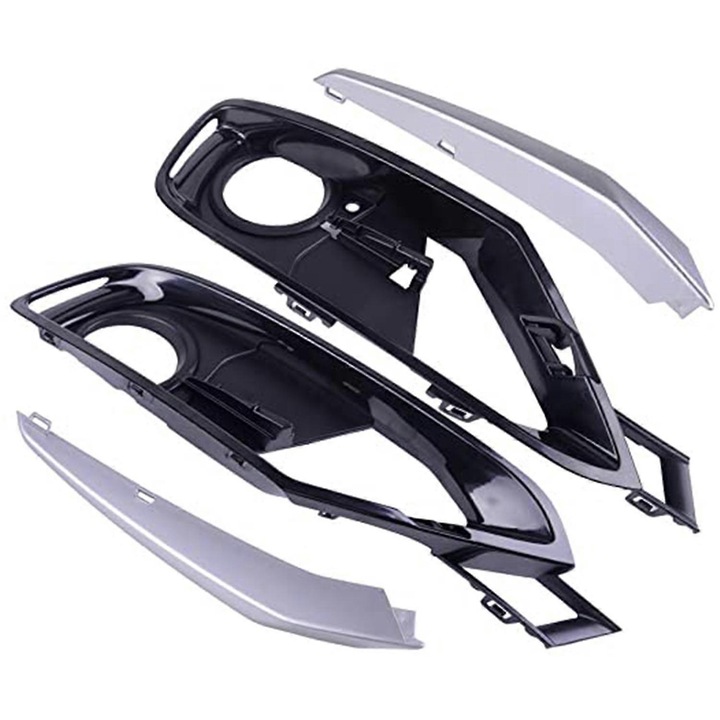 Capace faruri ceata pentru bara fata set 2 buc, negru+argintiu, plastic, pentru BMW 3 Series F30/F31 2012-2015