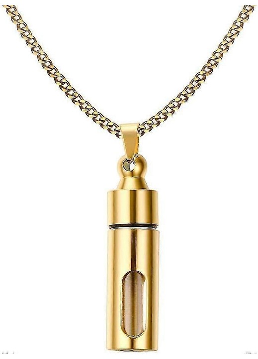 Colier unisex, inox, auriu, 43x12.6 mm