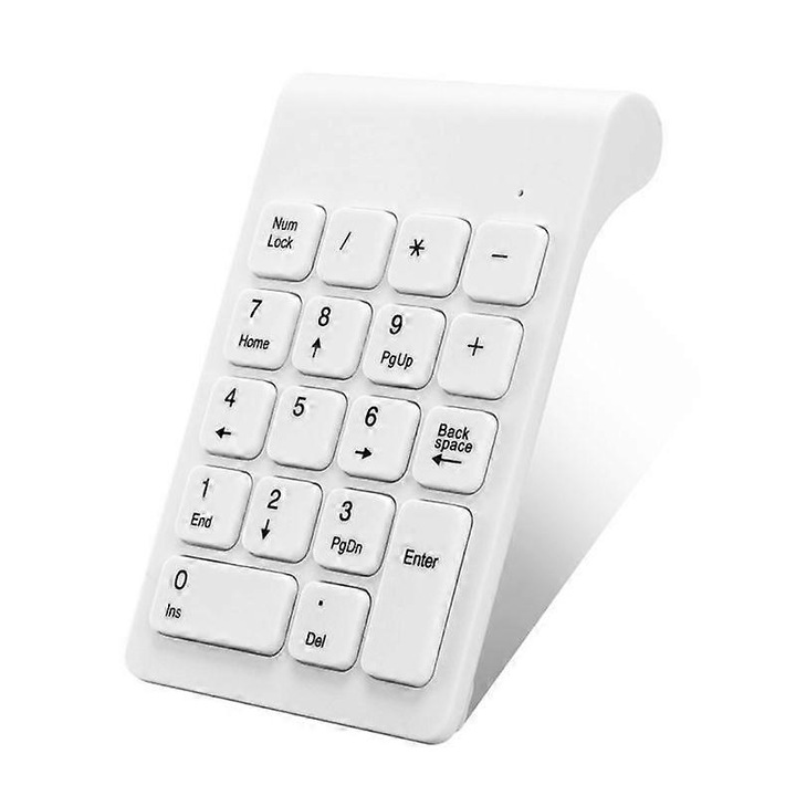 Tastatura numerica wireless 18 taste, alb, 128x133x22mm, set
