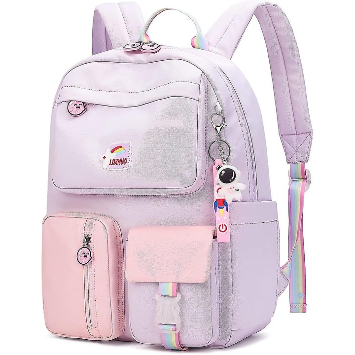 Lány hátizsák, 32x43x15cm, környezetbarát anyag, nagy kapacitású, többszínű