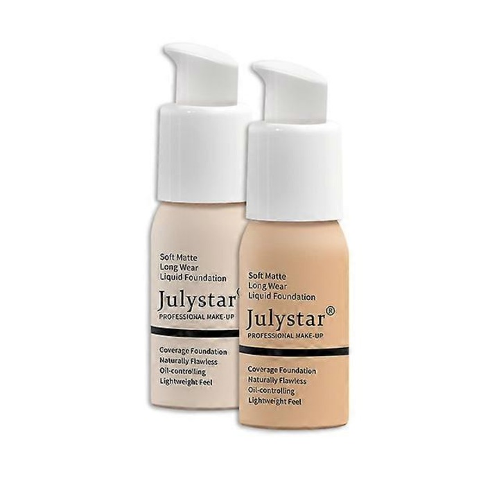 Fond de ten si baza de machiaj, 2pcs/set, Julystar, acoperire completa, hidratant, 62g