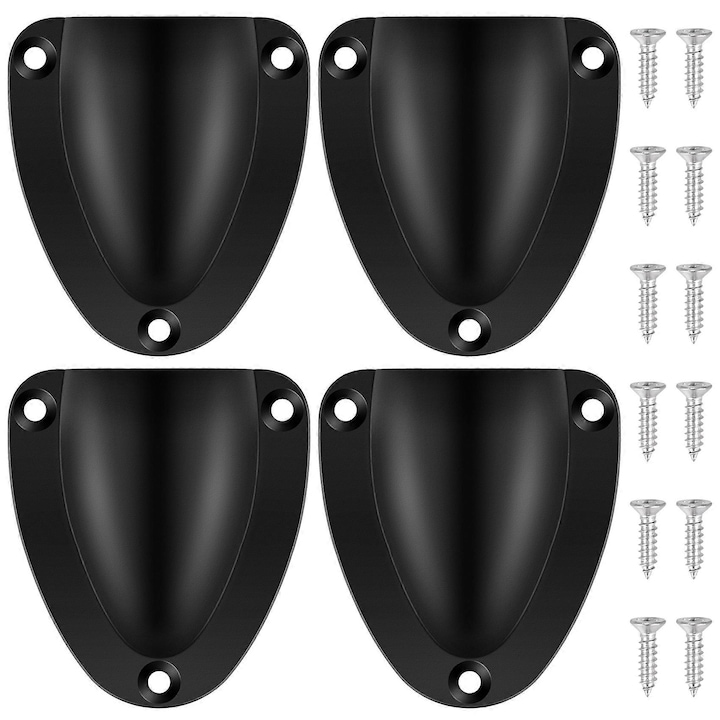 Set 4 Capace Ventilate Cabluri Marine, Nylon, 2.5x2.25x1inch, Negru