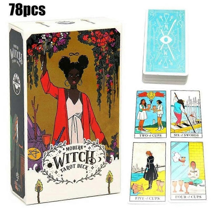 Set de 78 Carti Tarot Modern Witch, 6x10.5cm, hartie de calitate