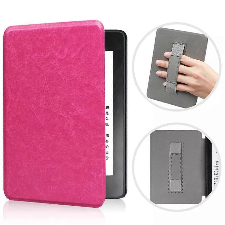 Husa de protectie pentru Kindle Paperwhite 2024, roz, 7 inch, set 1 buc.