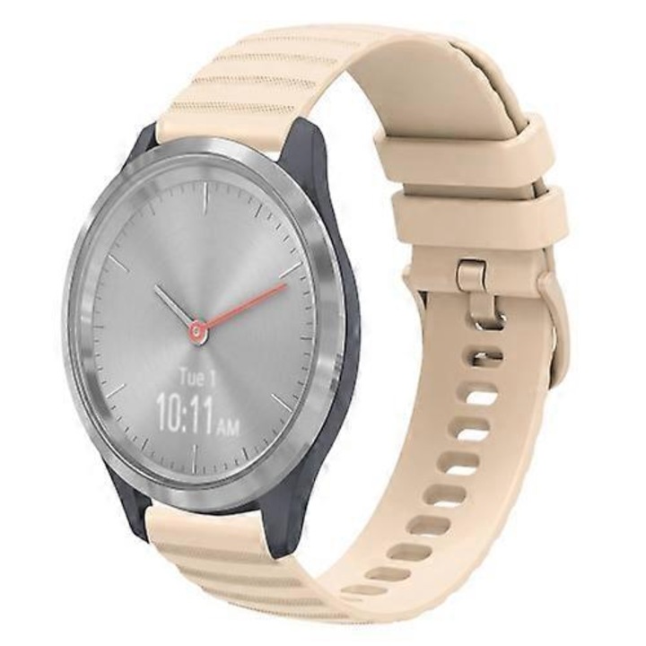 Okosóra szíj, 70x18mm és 105x18mm, szilikon, vízálló, bézs