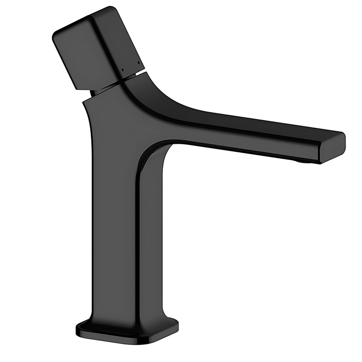 Смесител за мивка, монтаж върху мивка, аератор, месинг, Матово черно, Ария