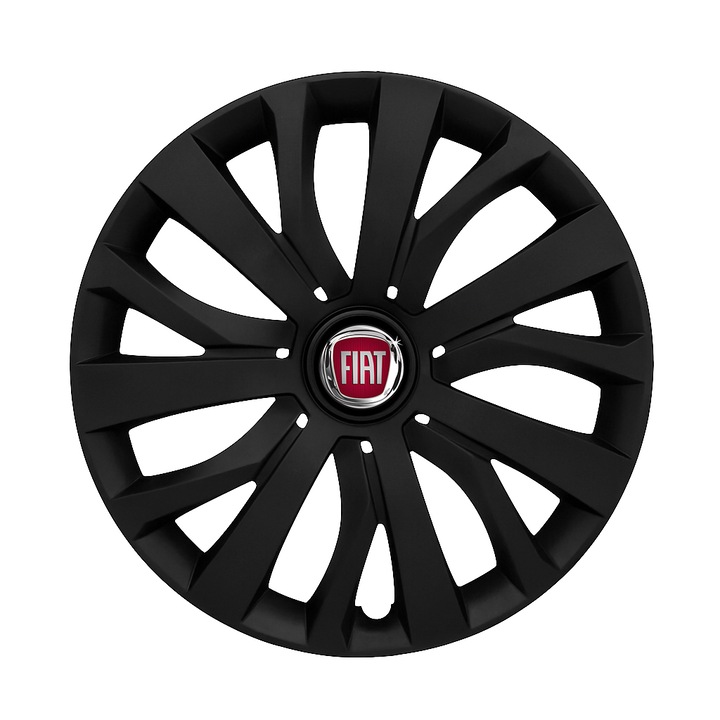 Set 4 Capace Roti R15 AutoSSF ®, Potrivite Jantelor de 15 inch, pentru FIAT, Model 345, Black Edition