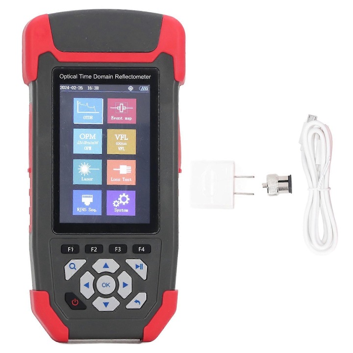 Tester de fibra optica NF 981, 1310 1550nm, 24dB 22dB, 10m-60km, display LCD color 3.5 inch, acumulator 4000mAh