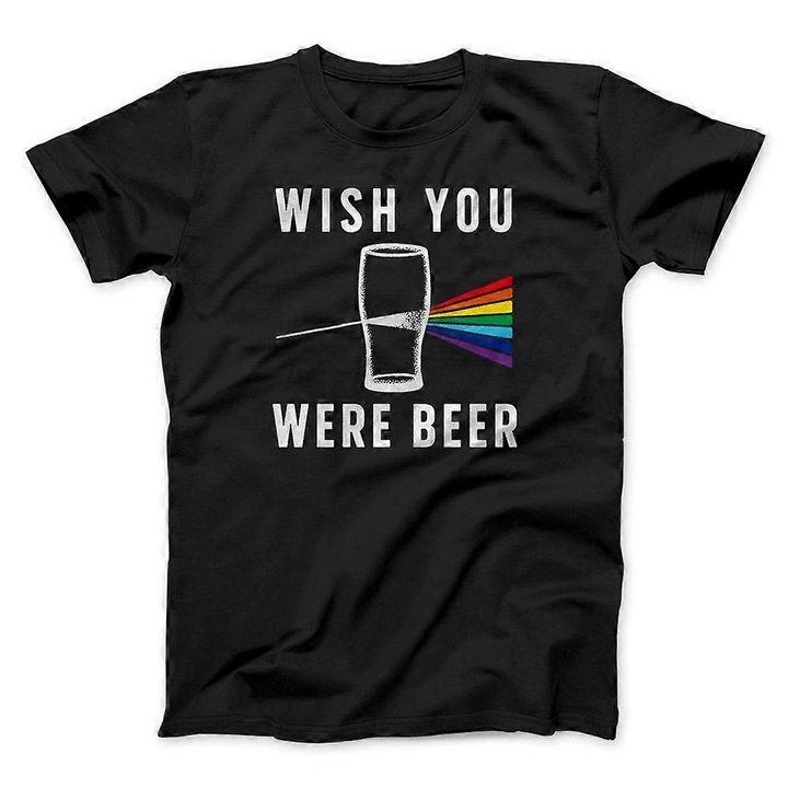 Tricou Wish You Were Beer, negru, 100% bumbac, XL