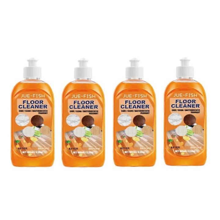 Detergent de podea decontaminant puternic Jue Fish, 4 buc, cu parfum de lamaie, pentru toate tipurile de suprafete