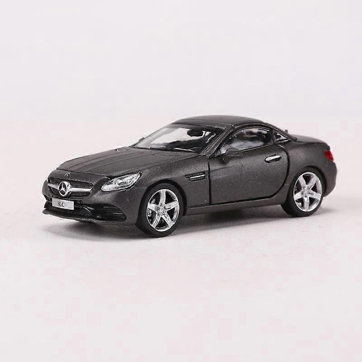 1/64-es diecast Mercedes SLC kisautó, nyitható ajtók, szürke