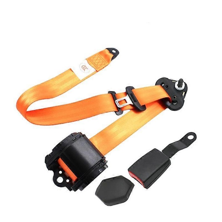 Centura de siguranta auto retractabila 3 puncte, orange, 3000x4.7cm