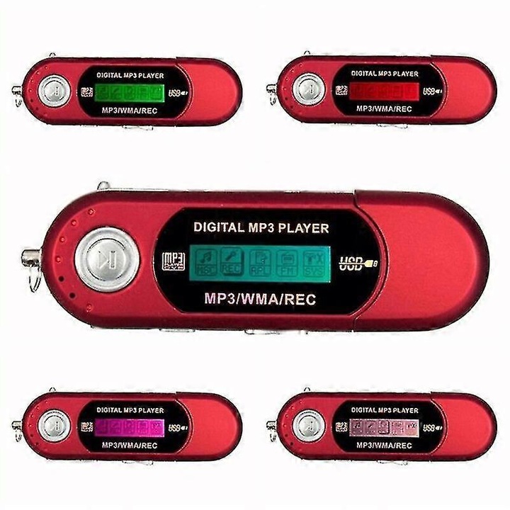 MP3 lejátszó USB, WMA és MP3 támogatás, klasszikus design, fekete szín, méretek 95mm