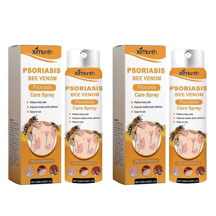 Pikkelysömör spray méhméreggel, 20ml, 2 darabos készlet, könnyen hordozható, minden bőrtípusra