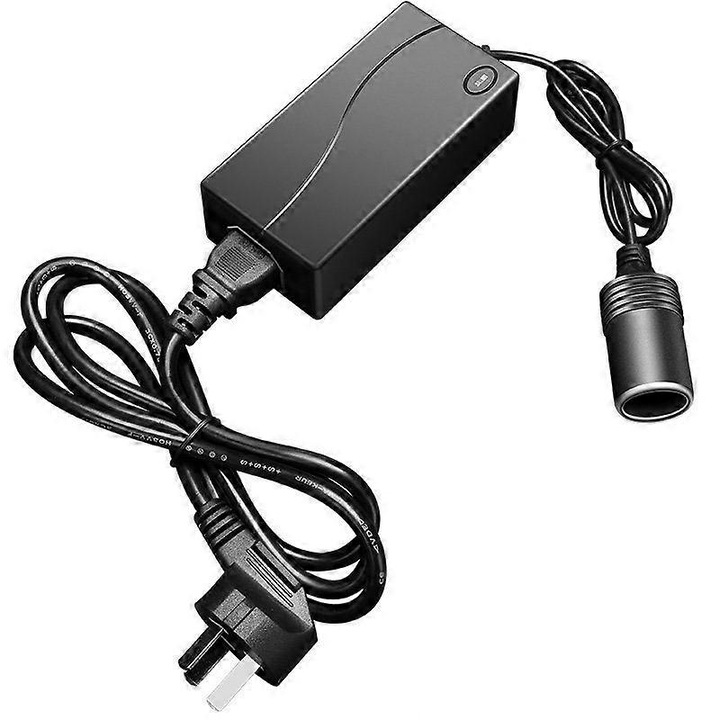 Convertor 12V, 60W, adaptor pentru aspirator auto, utilizare multifunctionala, negru, 11.8x5.9x3.7cm