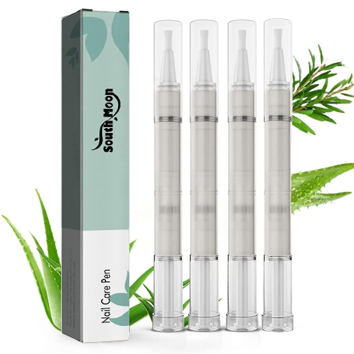 Set de 4 stilouri pentru ingrijirea unghiilor, South Moon, aloe vera si ulei de arbore de ceai, hidratare, compact