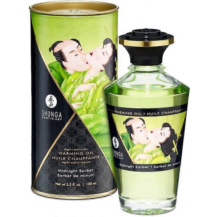Masszázsolaj melegítő hatással, Shunga, Midnight Sorbet, 100ml