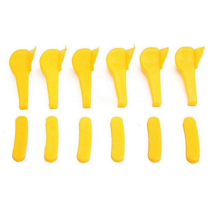 Set 6 Piese Protectii Cap Roti Schimbator Anvelope, Plastic, Galben