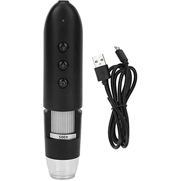 Microscop portabil, 500x, analizor WiFi, micrometru pentru diagnosticare, 160mm, alb