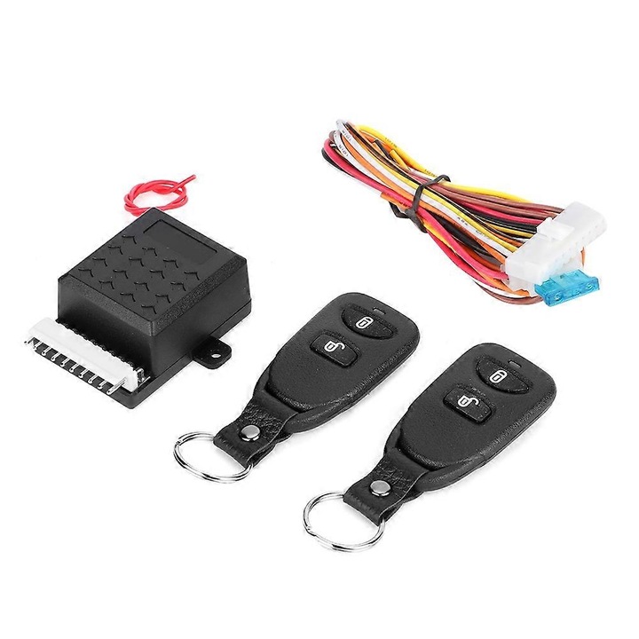 Sistem de alarma auto central, kit de blocare anti-furt, distanta de operare 30-80m, cu LED, 12V
