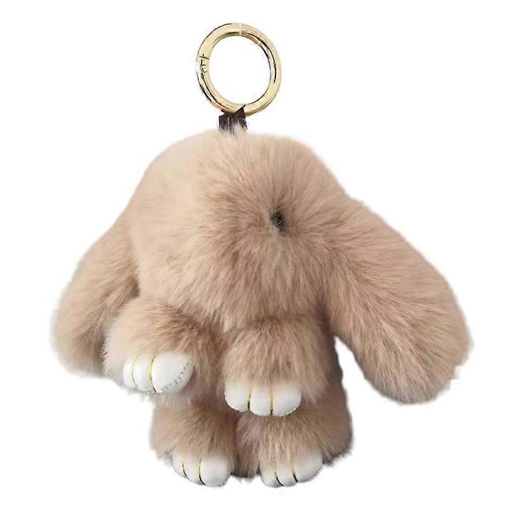 Plüss nyuszi kulcstartó, 18cm, dekoratív, puha, többszínű, 1 db-os szett