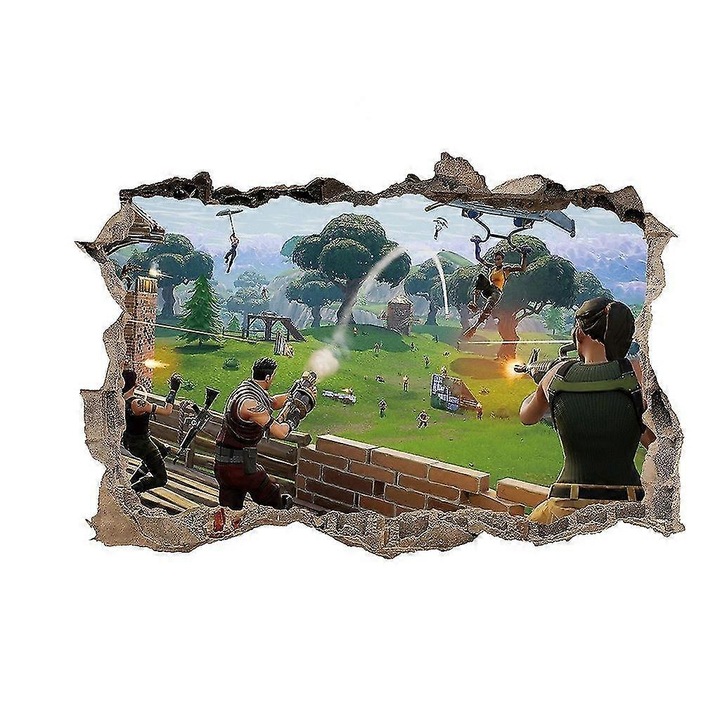 Sticker dekorativ pentru copii Fortnite, PVC non-toxic, impermeabil
