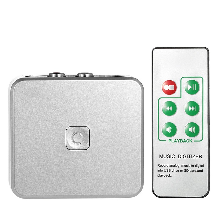 Zenei digitalizáló, 3.5mm, USB/SD, lejátszás funkció, 6.5x5.9x2.3cm