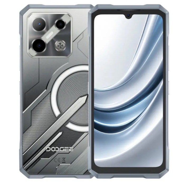 Doogee Blade GT Pro Mobiltelefon, Ezüst, 5G, 6.72" FHD+ IPS LCD 120Hz, 100MP AI kamera, 32GB RAM (12GB + 20GB bővíthető), 512GB ROM, Android 14, Dimensity 7025, 5800mAh, 18W, Dual SIM