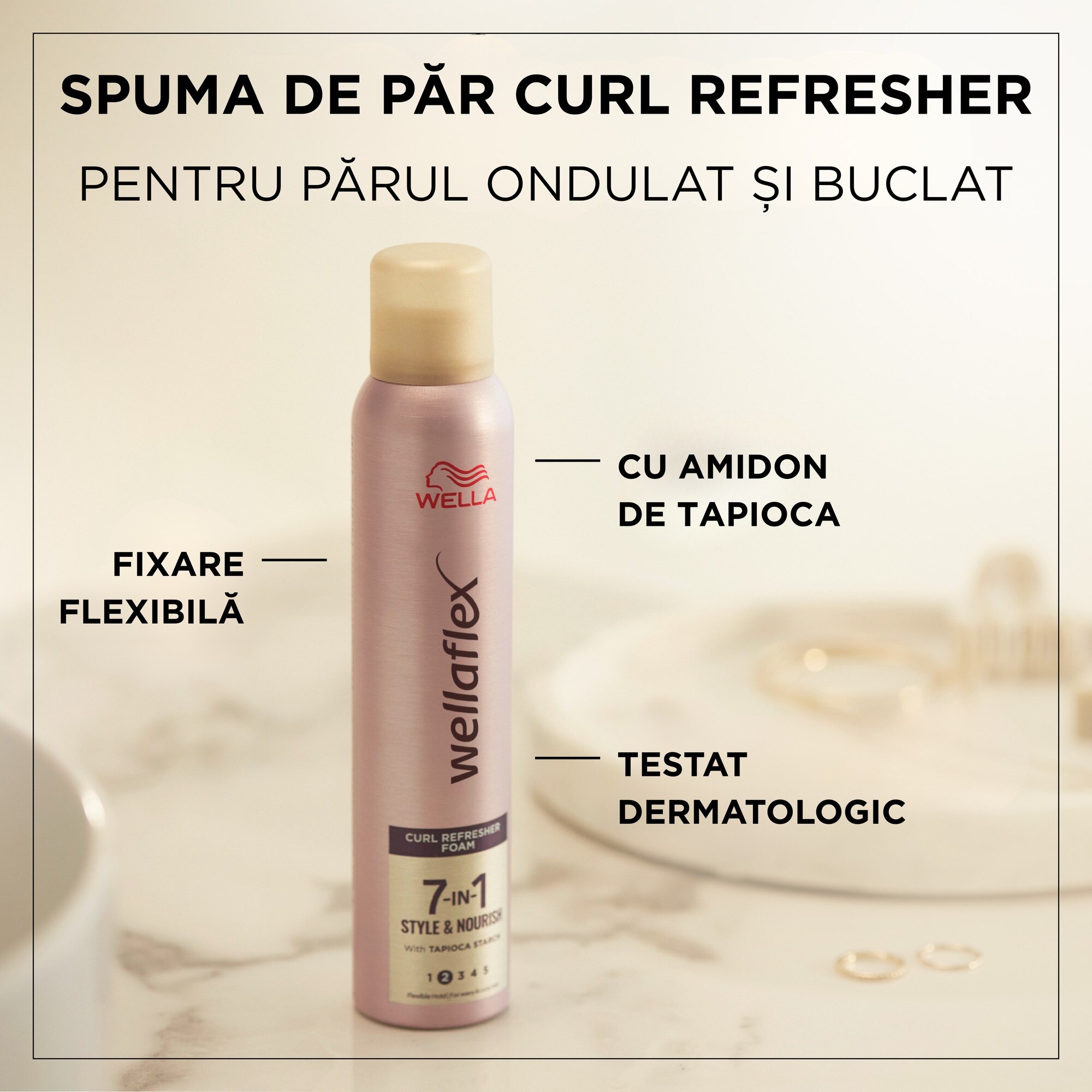 Spuma pentru par Wellaflex 7IN1 Curl Refresh 200 ml - eMAG.ro