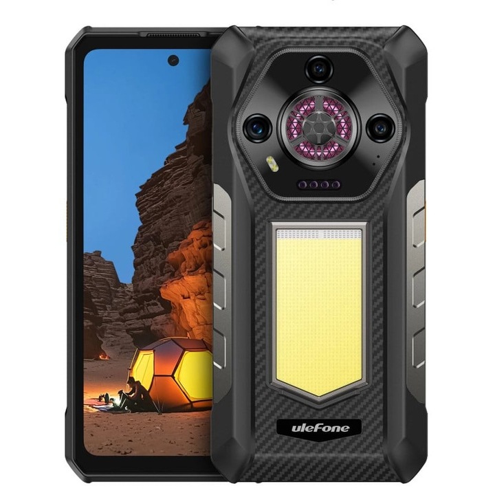 Мобилен телефон Ulefone Armor 30, 4G, 6.95" FHD+ 120Hz, 24GB RAM (12GB+12GB разширяема), 512GB ROM, 50MP, Нощно виждане, Android 15, Helio G100, Wi-Fi 5, NFC, OTG, 12800mAh, 66W, Две SIM карти