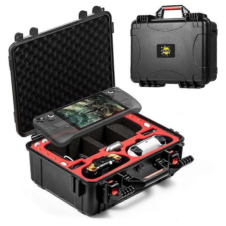 Steam Deck hordtáska, vízálló, nagy kapacitású, fogantyúkkal, pontos méretekkel