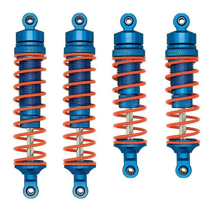 Set 4 piese amortizoare metalice pentru masini RC 1/10, albastru, dimensiuni 96x111mm