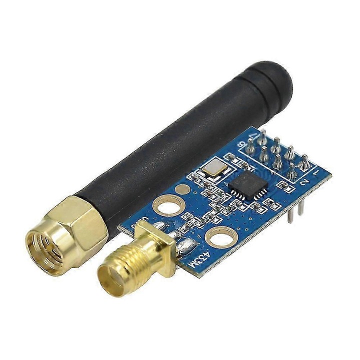 Modul wireless CC1101, 10mW, distanta de comunicare 400m, alimentare 3V, antena SMA, negru