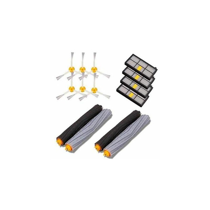 Комплект аксесоари за прахосмукачки iRobot Roomba 800/900, 4 Hepa филтъра, 6 странични четки, 2 екстрактора за отпадъци без заплитане