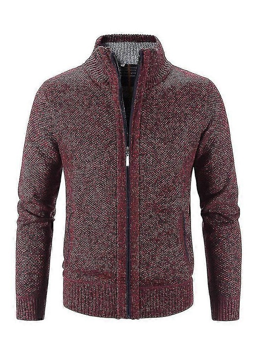 Férfi pulóver, bordó, pamutkeverék