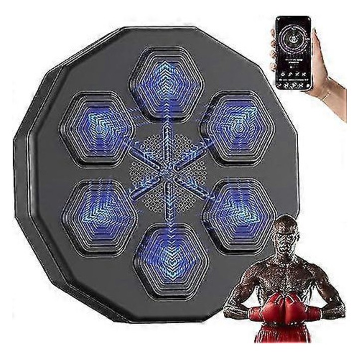 Masina de box muzicala, neagra, 40x40x7cm