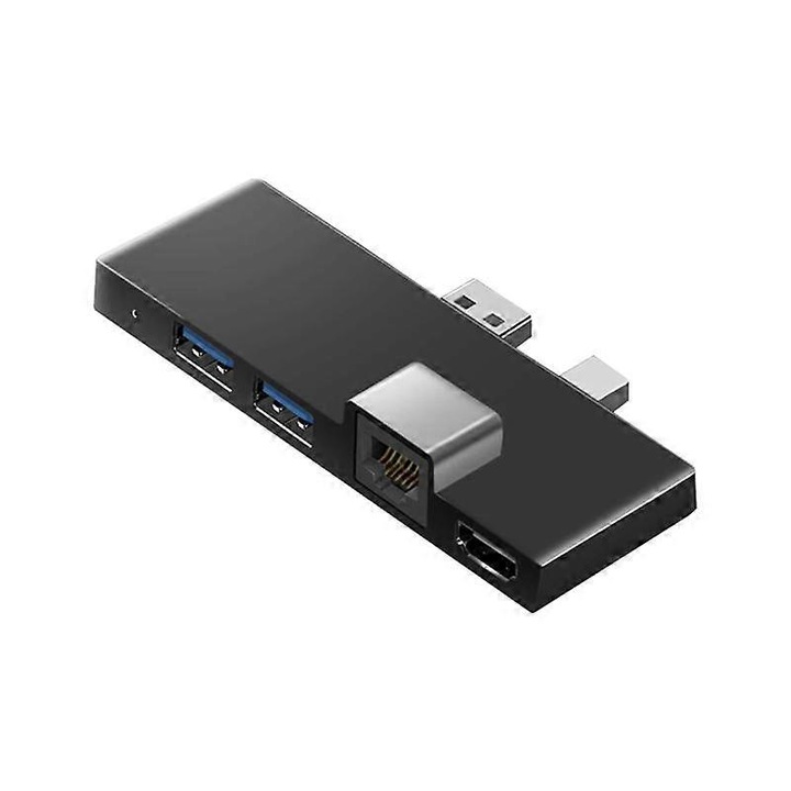 Hub Docking pentru Surface Pro 4/5/6, 2K&4K, USB 3.1, negru, 90x39x11mm
