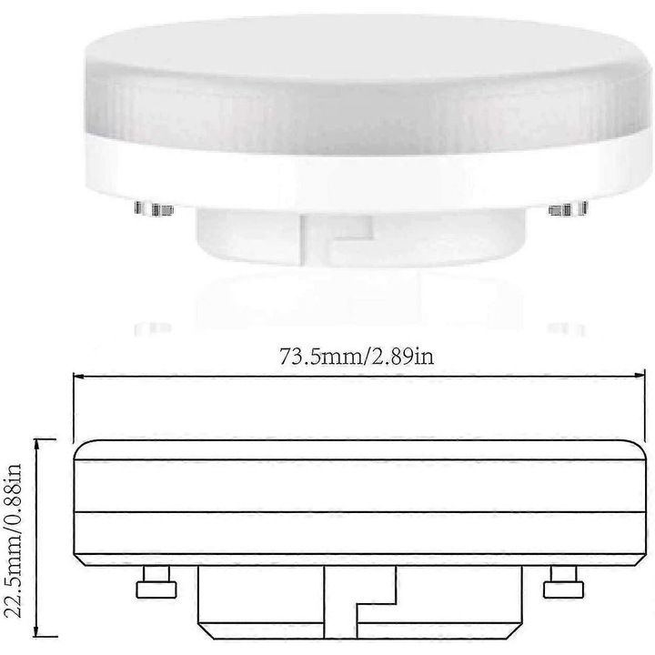 Bec LED GX53, 7W, 400lm, 4000K, non-dimmabil, 6 bucati