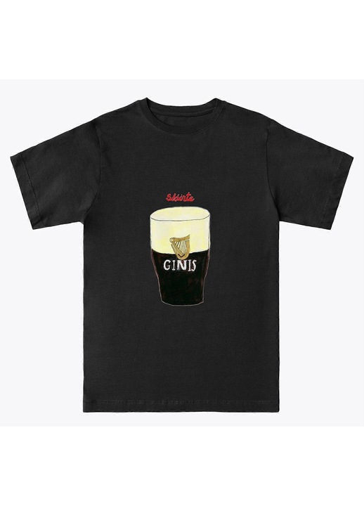 Férfi póló, pamut, professzionális nyomat, kényelmes, fekete