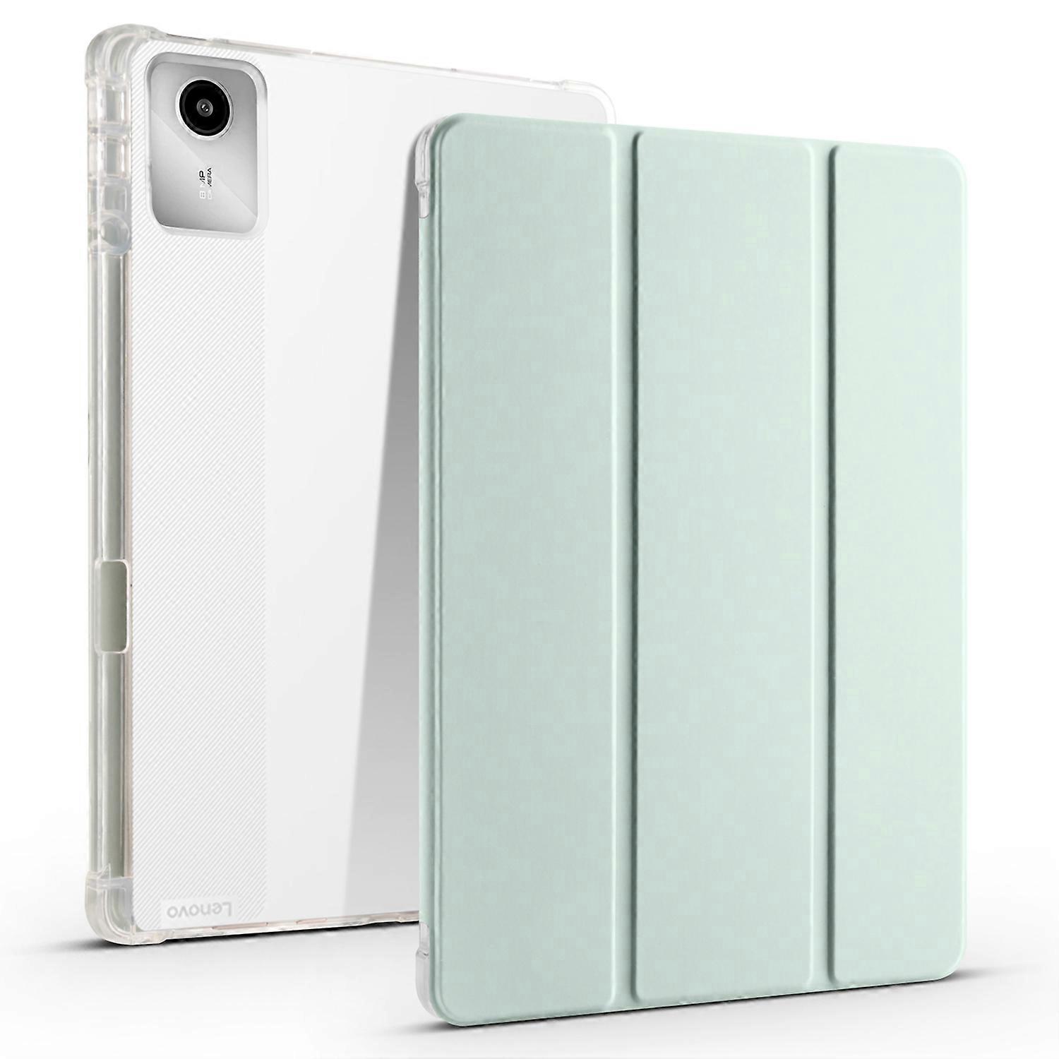Husa tableta Tri-fold, pen slot, verde deschis, pentru Lenovo Tab M11 (Xiaoxin Pad 11 2024)