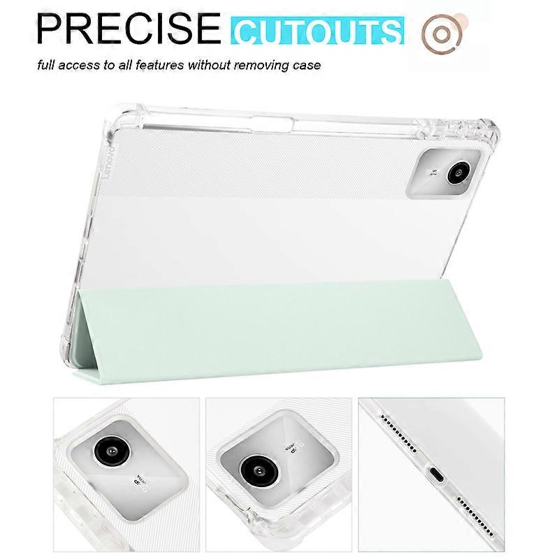 Husa tableta Tri-fold, pen slot, verde deschis, pentru Lenovo Tab M11 (Xiaoxin Pad 11 2024)