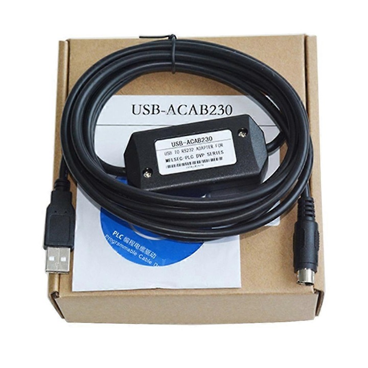 Кабел за програмиране USB-ACAB230 Delta за PLC DVP, 3м, PC+ABS