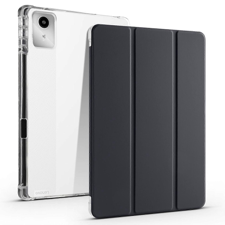 Tri-fold tablet tok, fekete, tolltartóval, Lenovo Tab M11 (Xiaoxin Pad 11 2024) készülékhez