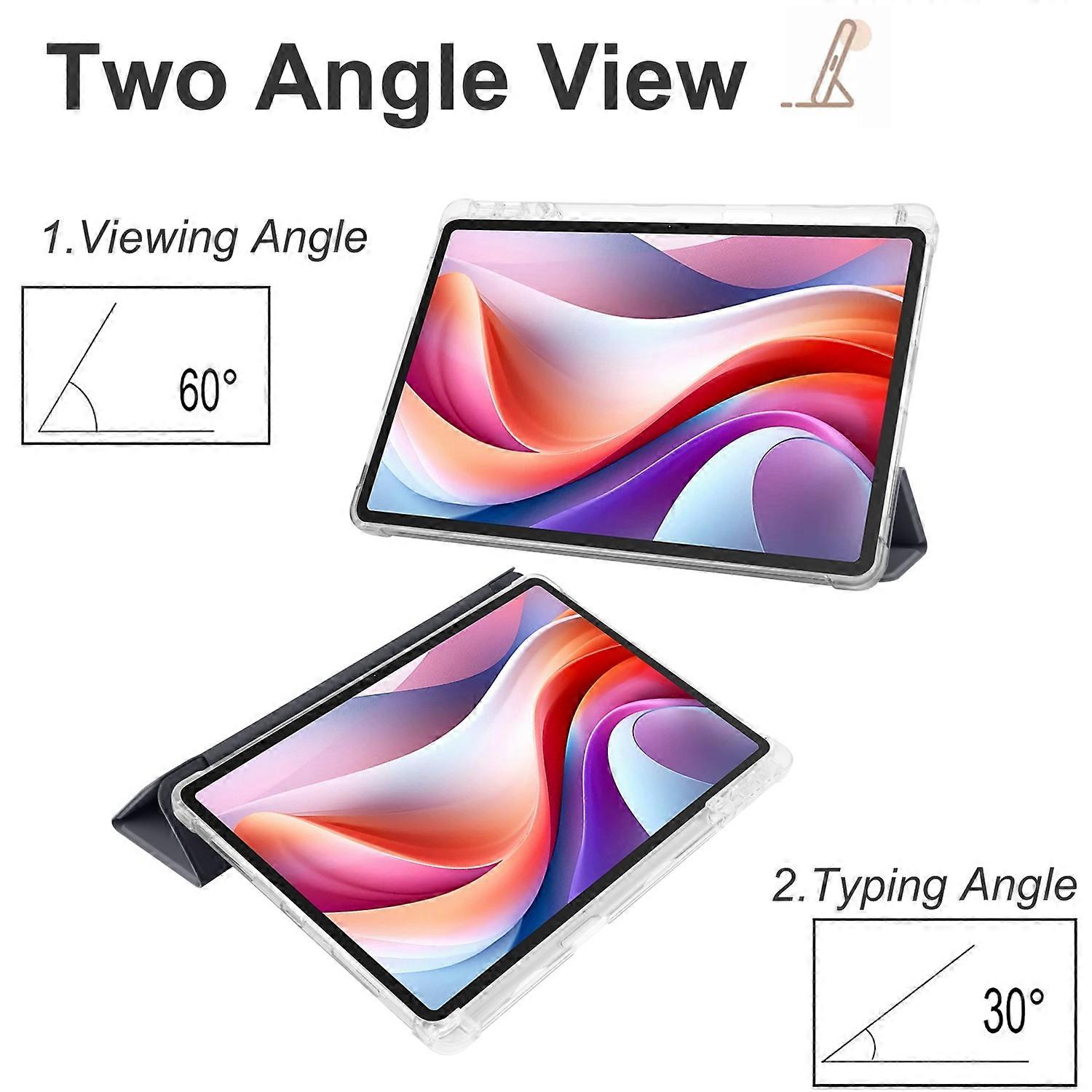 Husa tableta tri-fold, neagra, cu slot pentru stilou, pentru Lenovo Tab M11 (Xiaoxin Pad 11 2024)