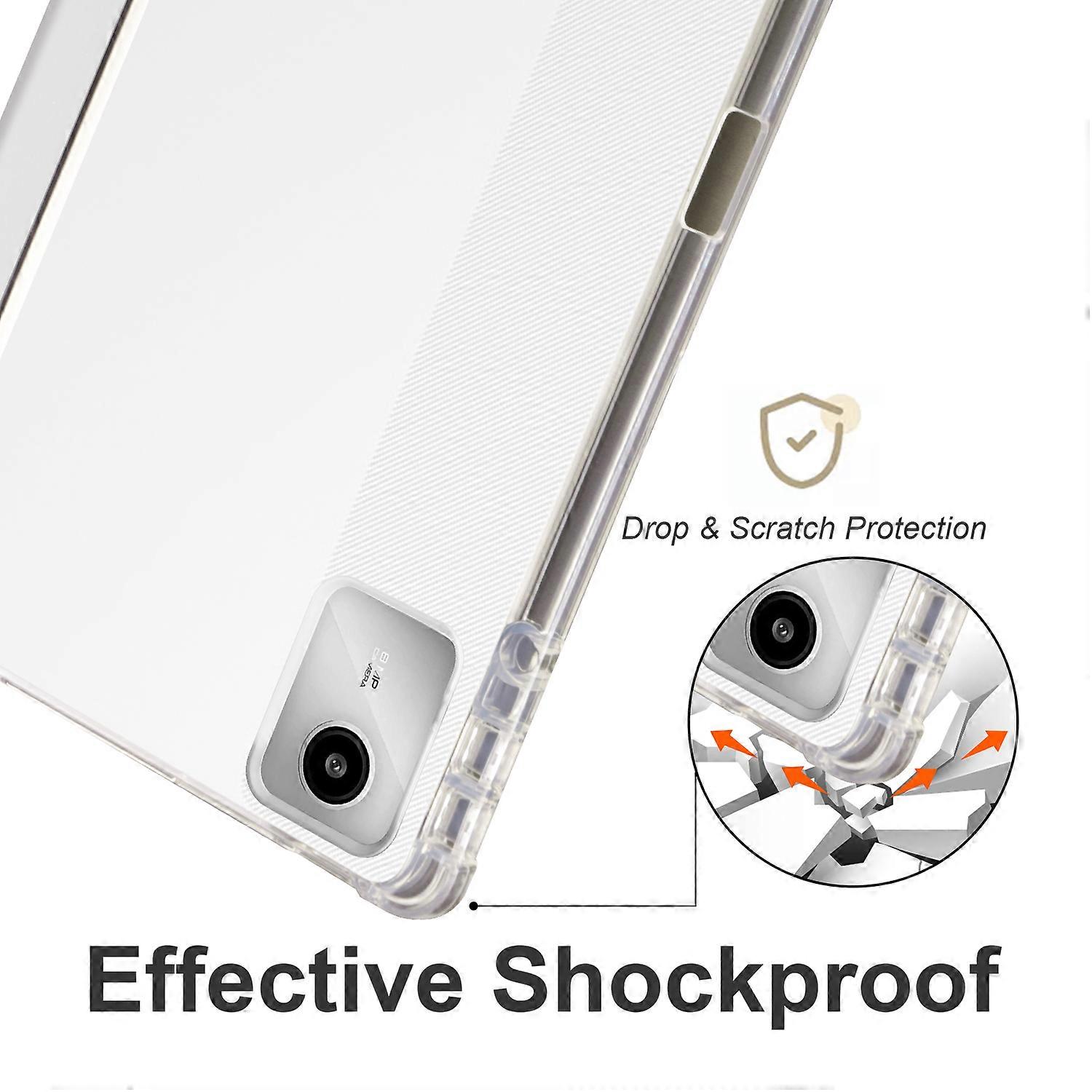 Husa tableta Tri-fold cu suport pentru stilou, gri, pentru Lenovo Tab M11 (Xiaoxin Pad 11 2024)